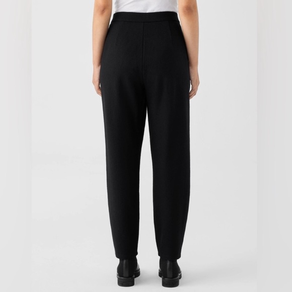 NWT Eileen Fisher Boiled Wool Jersey Carrot Pant Black M - Picture 3 of 16